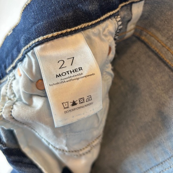 MOTHER The Insider Crop Step Fray Jeans Teaming Up Wash Women's Size 27 - Picture 4 of 13